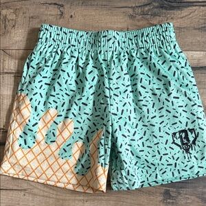 BSB101 Mint Green Patterned Shorts